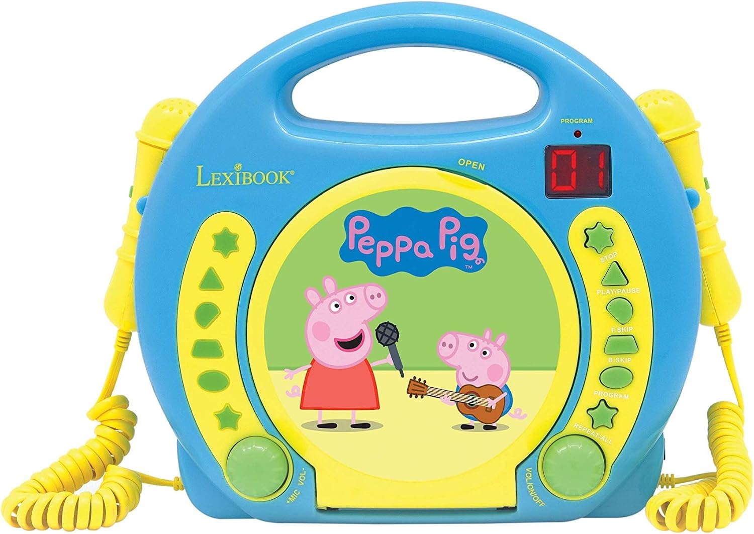 Lexibook, Frozen, draagbare CD-speler met microfoons, muziekspeler, herhalen en programmeren, karaoke, hoofdtelefoonaansluiting, blauw/paars, RCDK100FZ