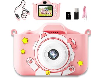 Kindercamera met 48MP Dual Lens, 1080P Video en 32GB SD-kaart