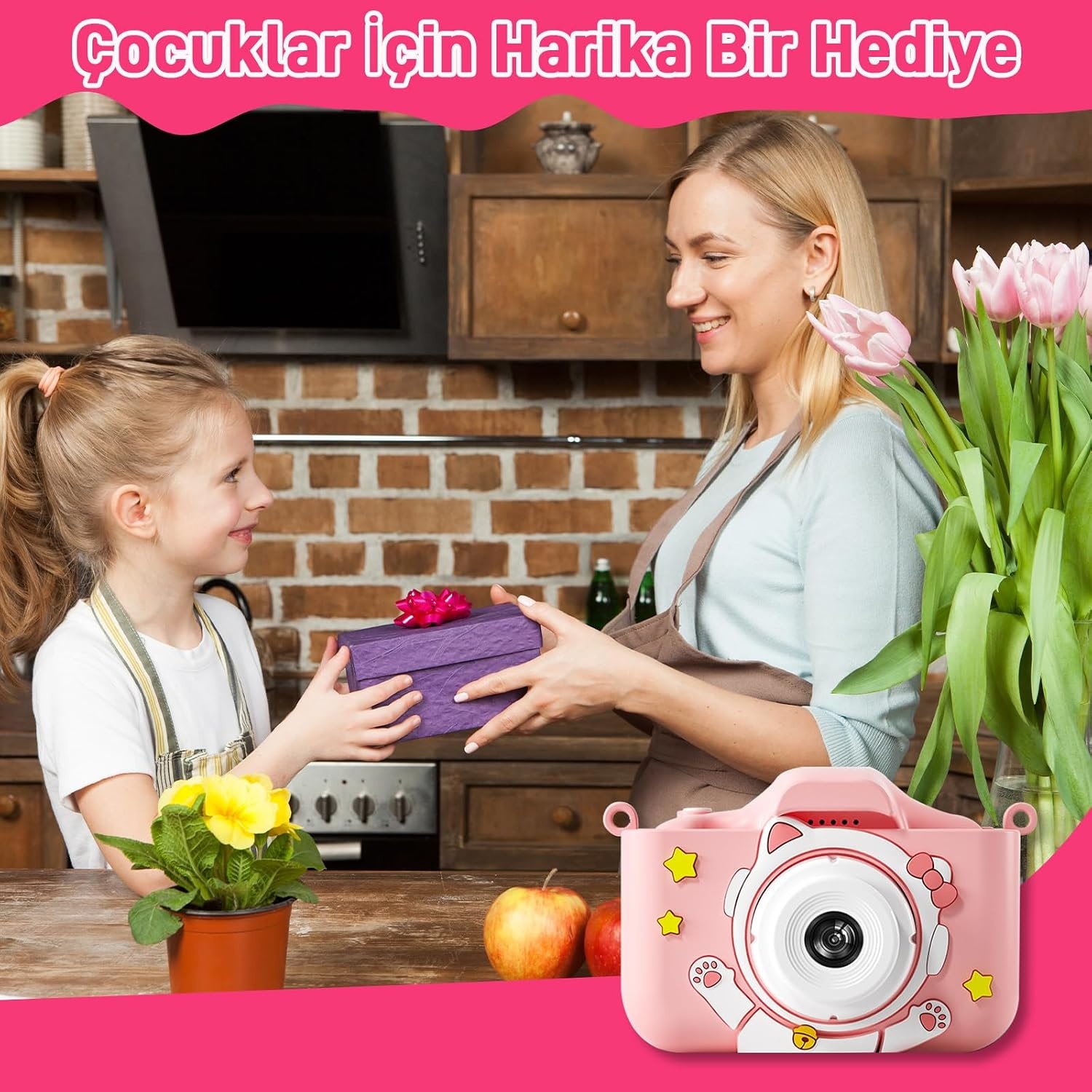 Kindercamera met 48MP Dual Lens, 1080P Video en 32GB SD-kaart