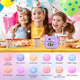 GuKKK Kindercamera met Directe Printfunctie - Lila - Inclusief 32GB SD-kaart en Accessoires