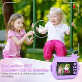 GuKKK Kindercamera met Directe Printfunctie - Lila - Inclusief 32GB SD-kaart en Accessoires