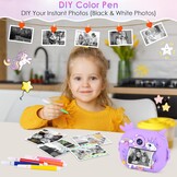 GuKKK Kindercamera met Directe Printfunctie - Lila - Inclusief 32GB SD-kaart en Accessoires