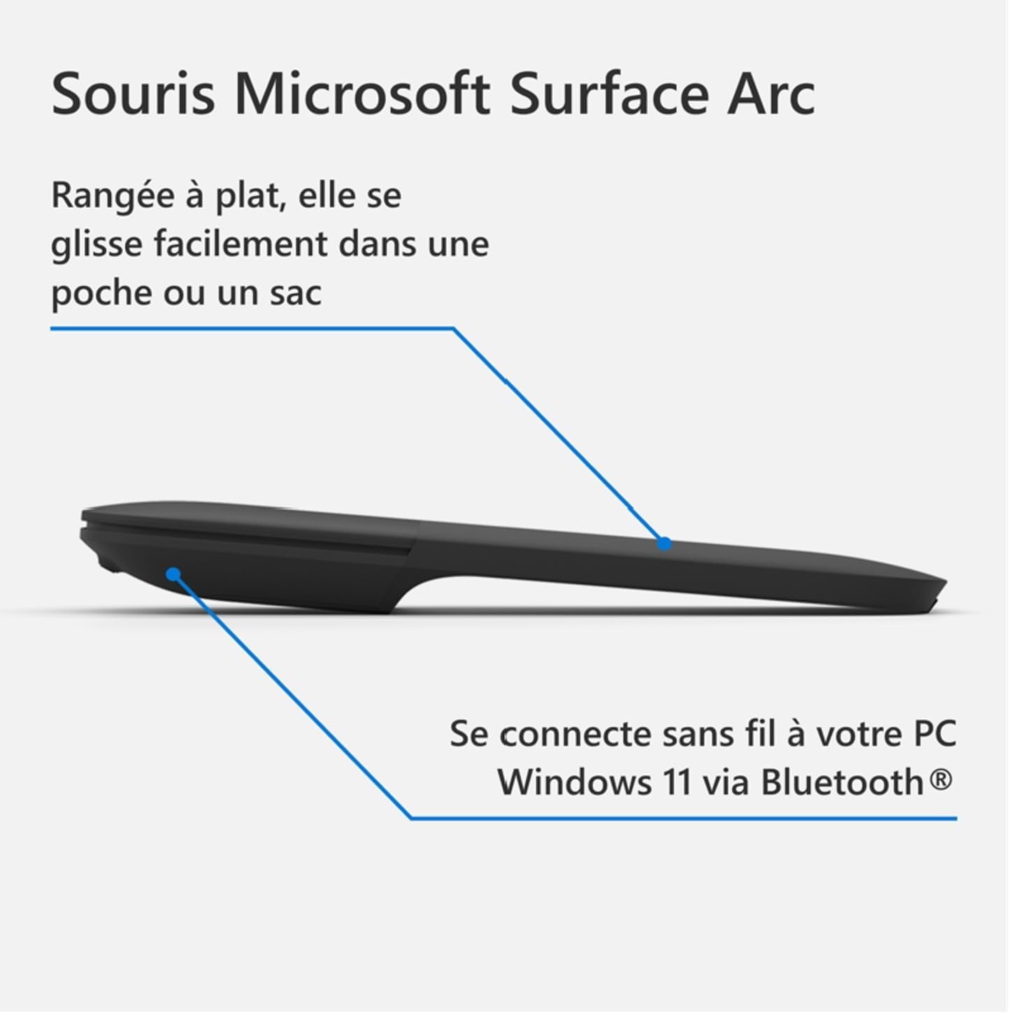 Microsoft Surface Arc Mouse - Draadloze Bluetooth Muis - Zwart
