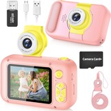 ARNSSIEN Roze Kinderen Camera met 180° Draaibare Lens en 2.4 Inch Scherm