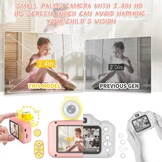 ARNSSIEN Roze Kinderen Camera met 180° Draaibare Lens en 2.4 Inch Scherm