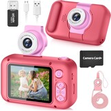 ARNSSIEN Roze Kinderen Camera met 180° Draaibare Lens en 2.4 Inch Scherm