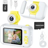 ARNSSIEN Roze Kinderen Camera met 180° Draaibare Lens en 2.4 Inch Scherm