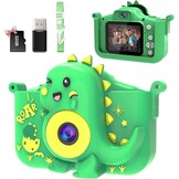 Kindercamera, 1080p HD-scherm, fototoestel voor kinderen met 32 GB TF-kaart, USB-kaartlezer, selfie, digitale camera, voor jongens en meisjes, kerstspeelgoed van 3-12 jaar