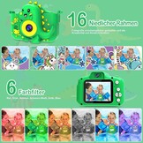 Kindercamera, 1080p HD-scherm, fototoestel voor kinderen met 32 GB TF-kaart, USB-kaartlezer, selfie, digitale camera, voor jongens en meisjes, kerstspeelgoed van 3-12 jaar