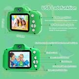 Kindercamera, 1080p HD-scherm, fototoestel voor kinderen met 32 GB TF-kaart, USB-kaartlezer, selfie, digitale camera, voor jongens en meisjes, kerstspeelgoed van 3-12 jaar