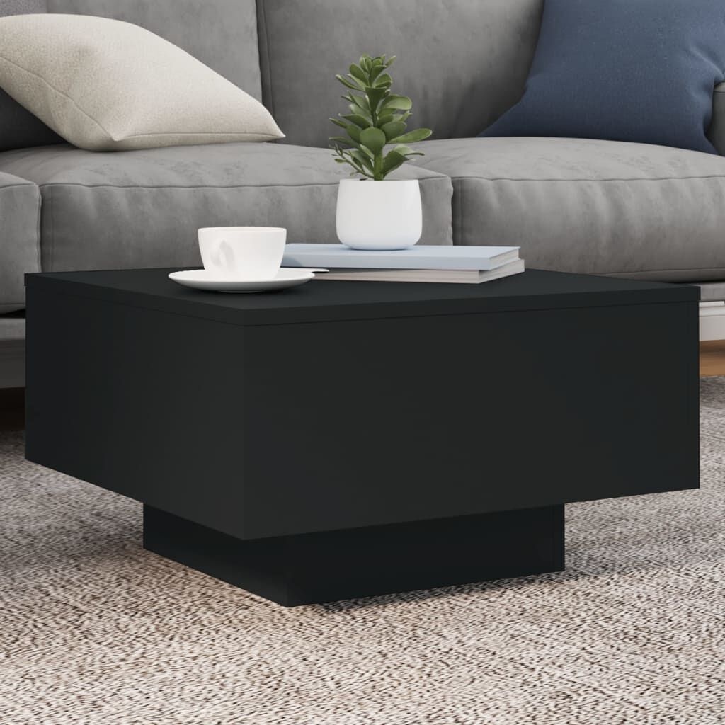 vidaXL Salontafel met LED-verlichting 55x55x31 cm zwart