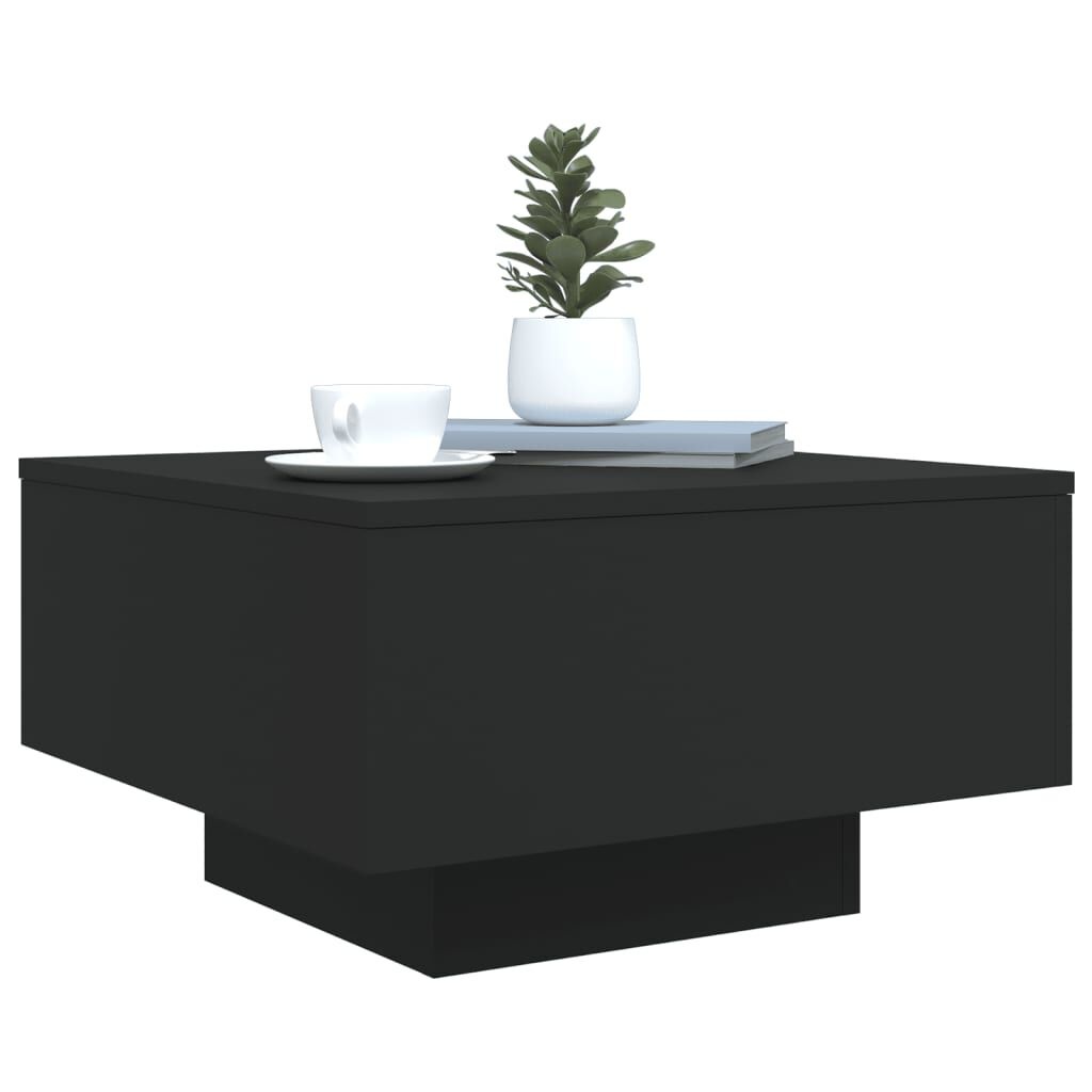 vidaXL Salontafel met LED-verlichting 55x55x31 cm zwart