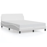 vidaXL Bedframe met hoofdbord kunstleer wit 120x200 cm