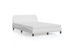 Bedframe met hoofdbord kunstleer wit 120x200 cm - 35% korting