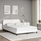 vidaXL Bedframe met hoofdbord kunstleer wit 120x200 cm