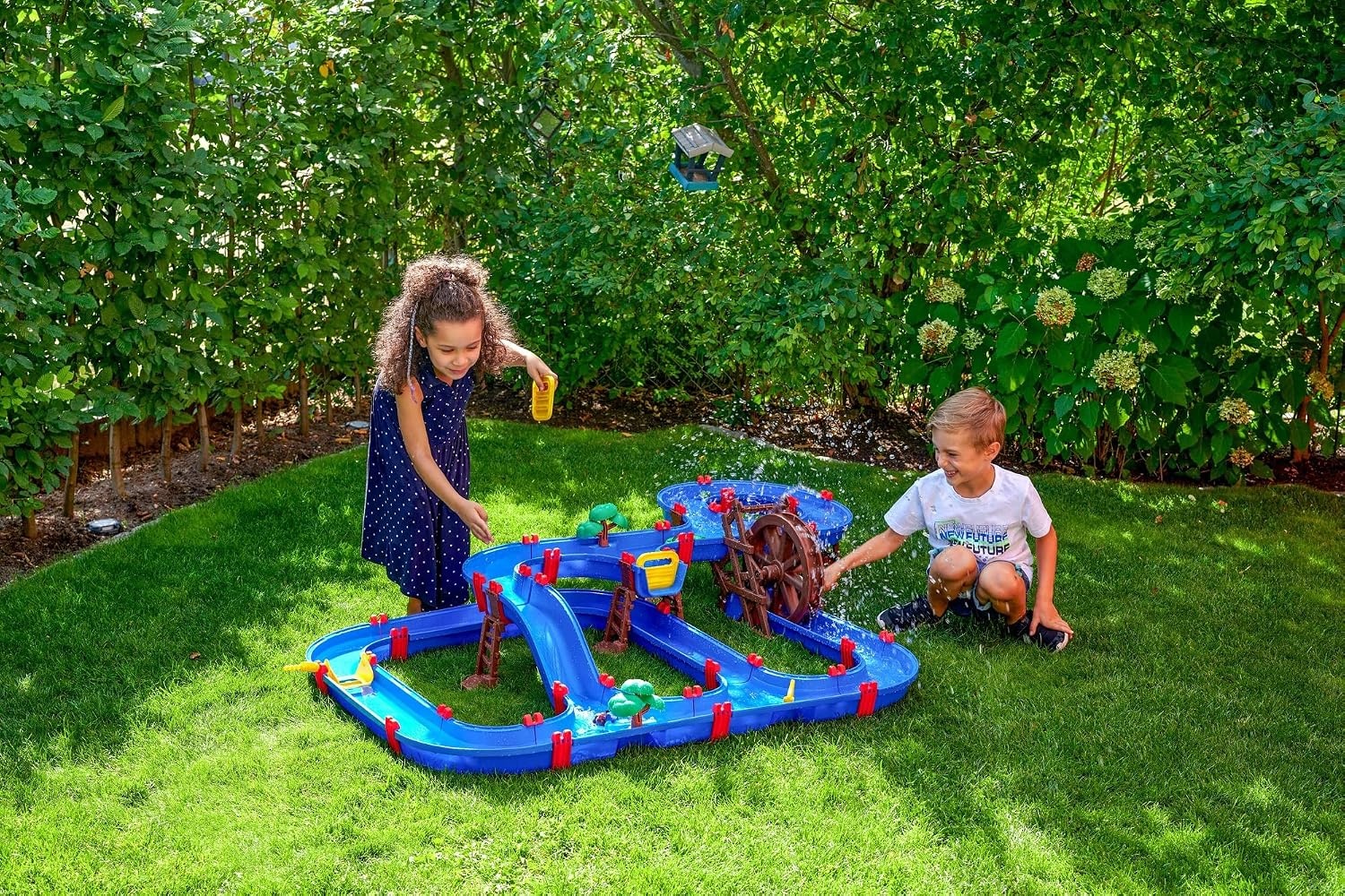 AquaPlay Mega Water Wheel blauwe waterbaan 180 x 125 x 35 cm