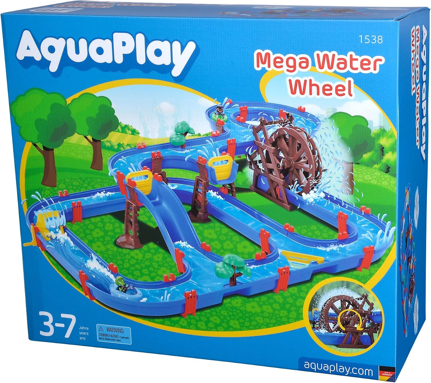 AquaPlay Mega Water Wheel blauwe waterbaan 180 x 125 x 35 cm