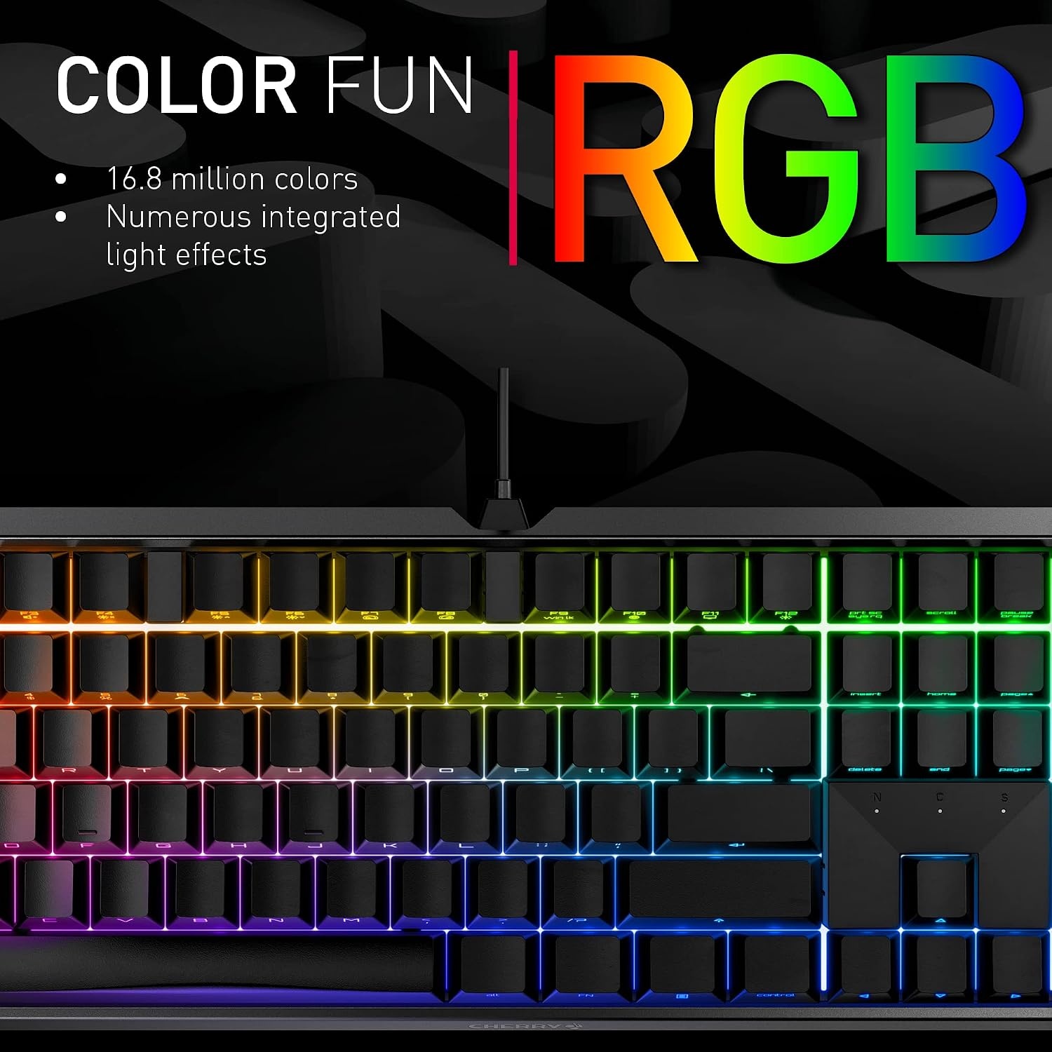 CHERRY MX BOARD 3.0 S Mechanisch Gaming Toetsenbord, QWERTZ, Aluminium, RGB, MX Silent Red, Zwart