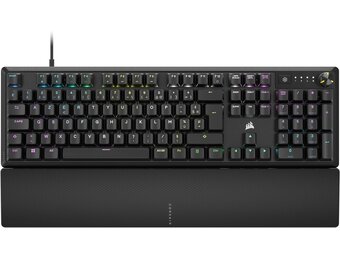 CORSAIR K70 Core RGB Mechanisch Gaming Toetsenbord met Palmsteun - Voorgesmeerde lineaire toetsen Corsair MLX Red - Geluidsdemping - Compatibel met iCUE - AZERTY FR - Zwart