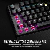 CORSAIR K70 Core RGB Mechanisch Gaming Toetsenbord met Palmsteun - Voorgesmeerde lineaire toetsen Corsair MLX Red - Geluidsdemping - Compatibel met iCUE - AZERTY FR - Zwart
