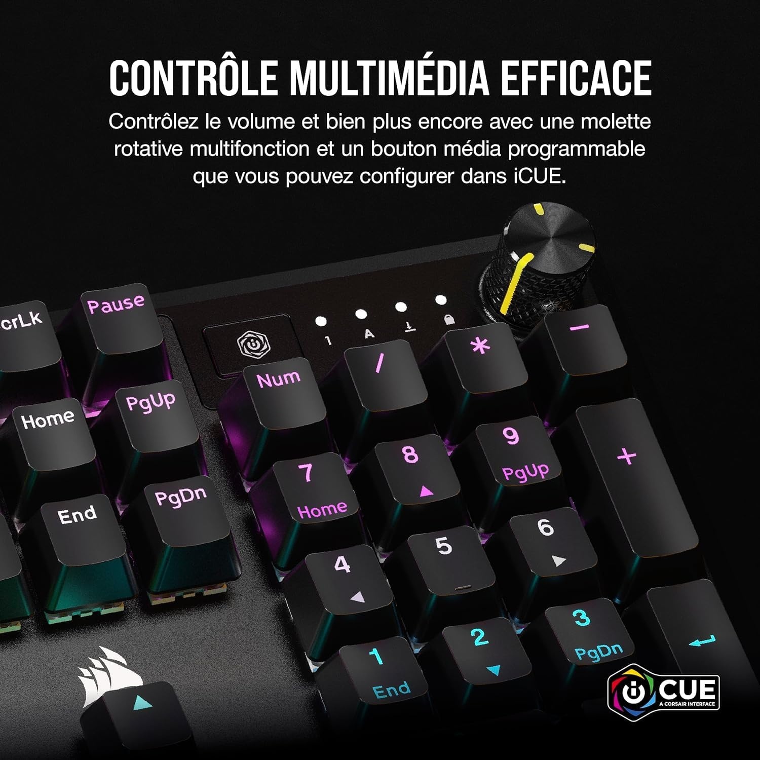 CORSAIR K70 Core RGB Mechanisch Gaming Toetsenbord met Palmsteun - Voorgesmeerde lineaire toetsen Corsair MLX Red - Geluidsdemping - Compatibel met iCUE - AZERTY FR - Zwart