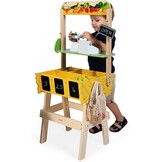 Janod J03322 - Kinderhandelaarsmarkt, imitatiespel voor kinderen, 32 accessoires, ontwikkelt verbeeldingskracht, FSC houten speelgoed, waterschilderwerk, geschikt voor kinderen vanaf 3 jaar
