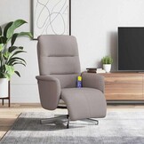 Massagestoel met voetensteun, verstelbaar, stof taupe - 52% korting
