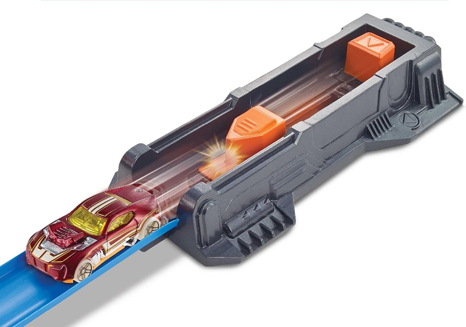 Hot Wheels Spiraal Crash Baanset met gemotoriseerde boosters, FTB65