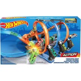 Hot Wheels Spiraal Crash Baanset met gemotoriseerde boosters, FTB65