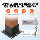 VEVOR Pergola Bracket Kit 6''x6'', 8pcs (4pcs 3-Way,4pcs Base) Heavy Duty Corner Bracket Woodworks DIY Post Base Kit, Easy Installation Wooden Beams for Gazebos, Patio Pergolas, Log Cabin Outdoor