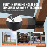 VEVOR Pergola Bracket Kit 6''x6'', 8pcs (4pcs 3-Way,4pcs Base) Heavy Duty Corner Bracket Woodworks DIY Post Base Kit, Easy Installation Wooden Beams for Gazebos, Patio Pergolas, Log Cabin Outdoor