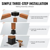VEVOR Pergola Bracket Kit 6''x6'', 8pcs (4pcs 3-Way,4pcs Base) Heavy Duty Corner Bracket Woodworks DIY Post Base Kit, Easy Installation Wooden Beams for Gazebos, Patio Pergolas, Log Cabin Outdoor