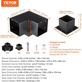 VEVOR Pergola Bracket Kit 6''x6'', 8pcs (4pcs 3-Way,4pcs Base) Heavy Duty Corner Bracket Woodworks DIY Post Base Kit, Easy Installation Wooden Beams for Gazebos, Patio Pergolas, Log Cabin Outdoor