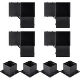 VEVOR Pergola Bracket Kit 6''x6'', 8pcs (4pcs 3-Way,4pcs Base) Heavy Duty Corner Bracket Woodworks DIY Post Base Kit, Easy Installation Wooden Beams for Gazebos, Patio Pergolas, Log Cabin Outdoor