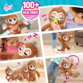 Just Play Pluche interactieve aap Peanut Furreal, pluche aap, 38 cm hoog met geluidsfuncties, speelgoed voor kinderen vanaf 4 jaar