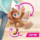 Just Play Pluche interactieve aap Peanut Furreal, pluche aap, 38 cm hoog met geluidsfuncties, speelgoed voor kinderen vanaf 4 jaar