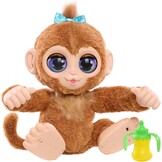 Just Play Pluche interactieve aap Peanut Furreal, pluche aap, 38 cm hoog met geluidsfuncties, speelgoed voor kinderen vanaf 4 jaar