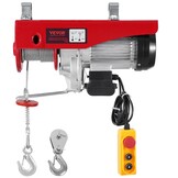 VEVOR Elektrische katrol met dubbele kabel, max. belasting 1200 kg, kabelafstandsbediening 4,2 m, hefhoogte enkele kabel 12 m, katrol noodstop, hefbrug voor garage, magazijn, fabriek