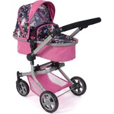 Bayer Chic 2000® 2in1 Puppenwagen Mika – Jeans Pink – faltbar – höhenverstellbarer Griff 47-80 cm – modernes Gestell – Puppen bis 52 cm – 4-8 J.