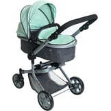 Bayer Chic 2000® 2in1 Puppenwagen Mika – Jeans Pink – faltbar – höhenverstellbarer Griff 47-80 cm – modernes Gestell – Puppen bis 52 cm – 4-8 J.