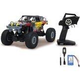Jamara 410113 410113-J-Rock Crawler 4WD 1:10 Li-Ion 2,4 GHz - rubberen banden, verstelbare baan, 2 aandrijfmotoren, extreme oprijindex voor hellingen, zeer hoge bodemvrijheid