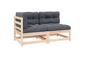 vidaXL Loungeset Grenenhout 2-delig met Kussens - 35% Korting