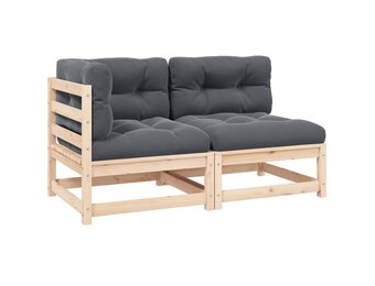 vidaXL Loungeset Grenenhout 2-delig met Kussens - 35% Korting