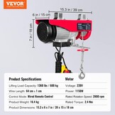 Elektrische Lier 600 kg - 1150W Koperen Motor - 35% Korting