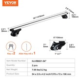 Universele Dakdrager Dwarsstang 137cm - 90,7kg Draagvermogen (34% Korting)