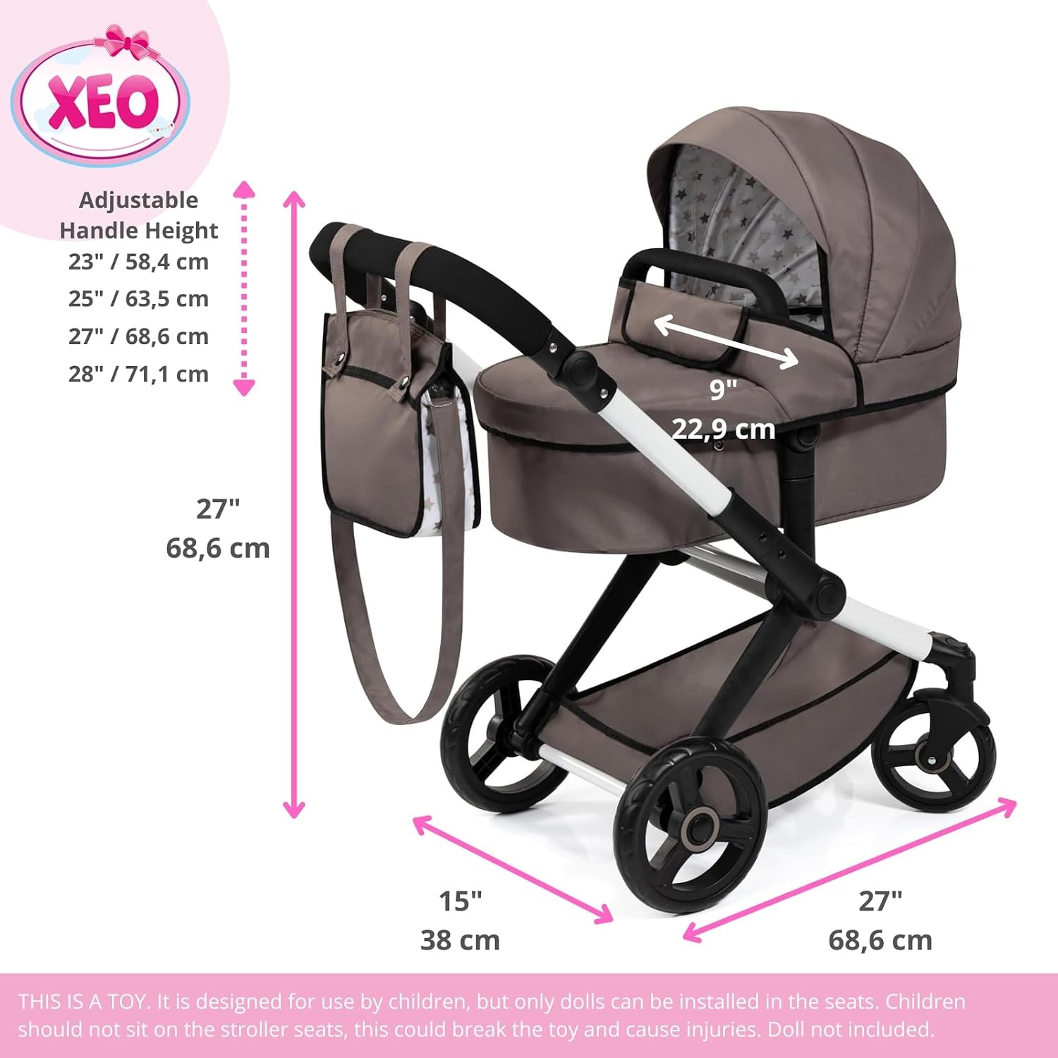 Poppenwagen XEO 2-in-1 Cappuccino - 34% Korting