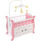 Poppenbed met Hemel, Sterren Roze | Tot 46 cm Poppen | 59% Korting