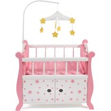 Poppenbed met Hemel, Sterren Roze | Tot 46 cm Poppen | 59% Korting