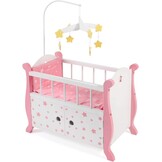 Poppenbed met Hemel, Sterren Roze | Tot 46 cm Poppen | 59% Korting