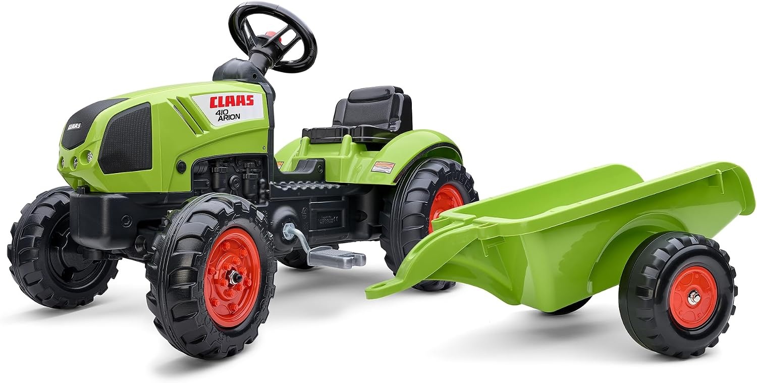 Pedaaltractor Claas Arion 410 Replica met Aanhanger & Claxon (Groen) - 59% Korting